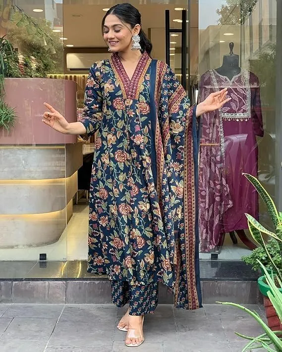 Women's Rayon Blend Anarkali Printed Kurta